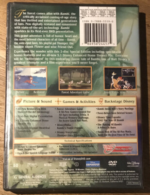 Bambi (DVD, 2005, 2-Disc Set, Special Edition/Platinum Edition