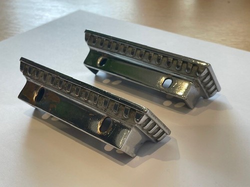 Matching Pair of End Caps for Nickel Vintage National Cash Register - Original