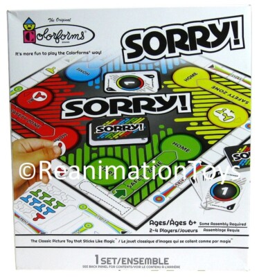 Hasbro Colorforms Sorry Travel Size Mini Board Game Road Trip To Go Brand New