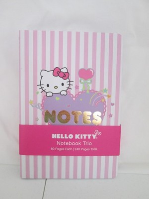 Set of Three Hello Kitty Notebooks 80 Pages Each-New