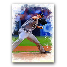 Alex Wood Art Card Limited 14/25 Edward Vela Signed (Los Angeles Dodgers)