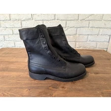 Vintage Addison Shoe Company Black Leather Military Combat Boots Menswear Sz 8 E