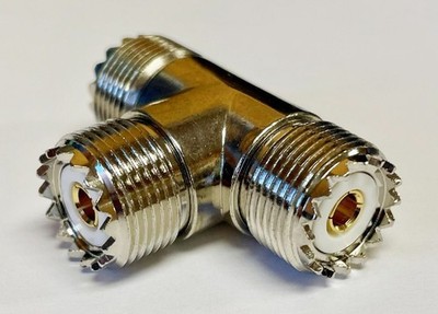 High Quality UHF T Connector - Triple Female T Coax Connector - HAM CB  Coaxial 