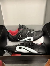 IN BOX Peloton Cycling Riding Red and Black Shoes with Clips - Size 46 / Mens 12