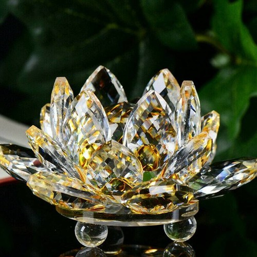 Candlestick Home Decor Candle Flower Light Crystal Glass Tea Craft Lotus Holder - Picture 9 of 21