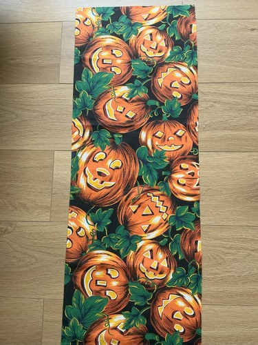 Halloween Large Pumpkins Fabric, 14” by 58”, 100% Cotton, Table Runner size - Picture 3 of 5