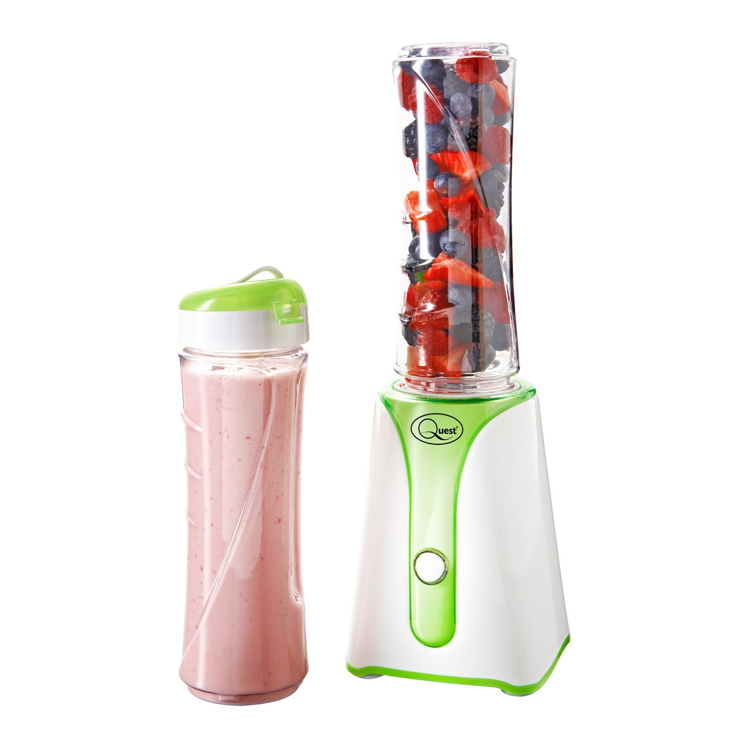 Quest 600ml Bottles Green White BPA Personal Blender Smoothie Milkshake Juicer