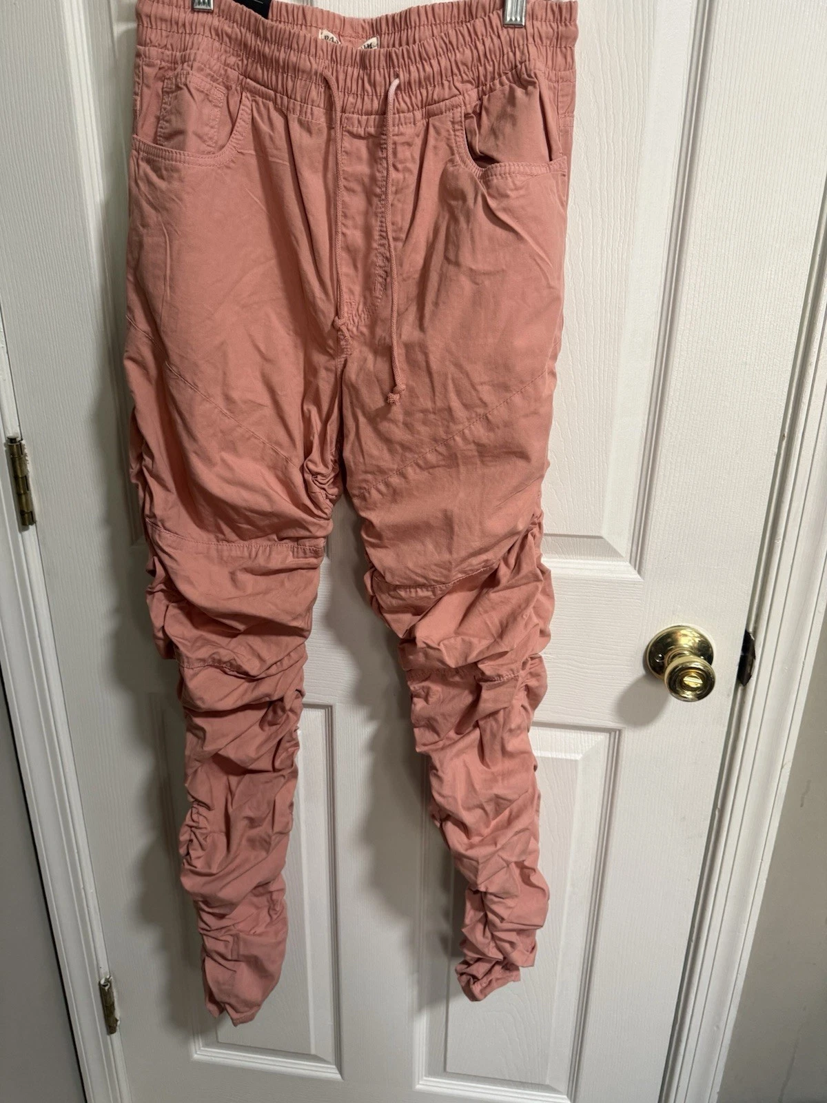 Dash Denim Men's Pink Pants Drawstring Elastic Waist Size L X 30 L Regular Fit