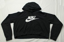 Nike Women's Loose Fit Sportswear Essential Cropped Hoodie JL3 Black Medium