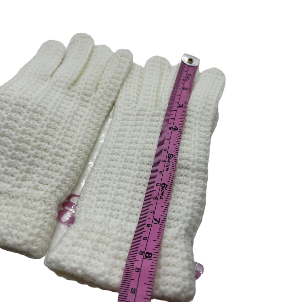 Свитер вязаные перчатки от Grandoe кремово-белый 1960-х в упаковке женщин зима  - Изображение 4 из 4