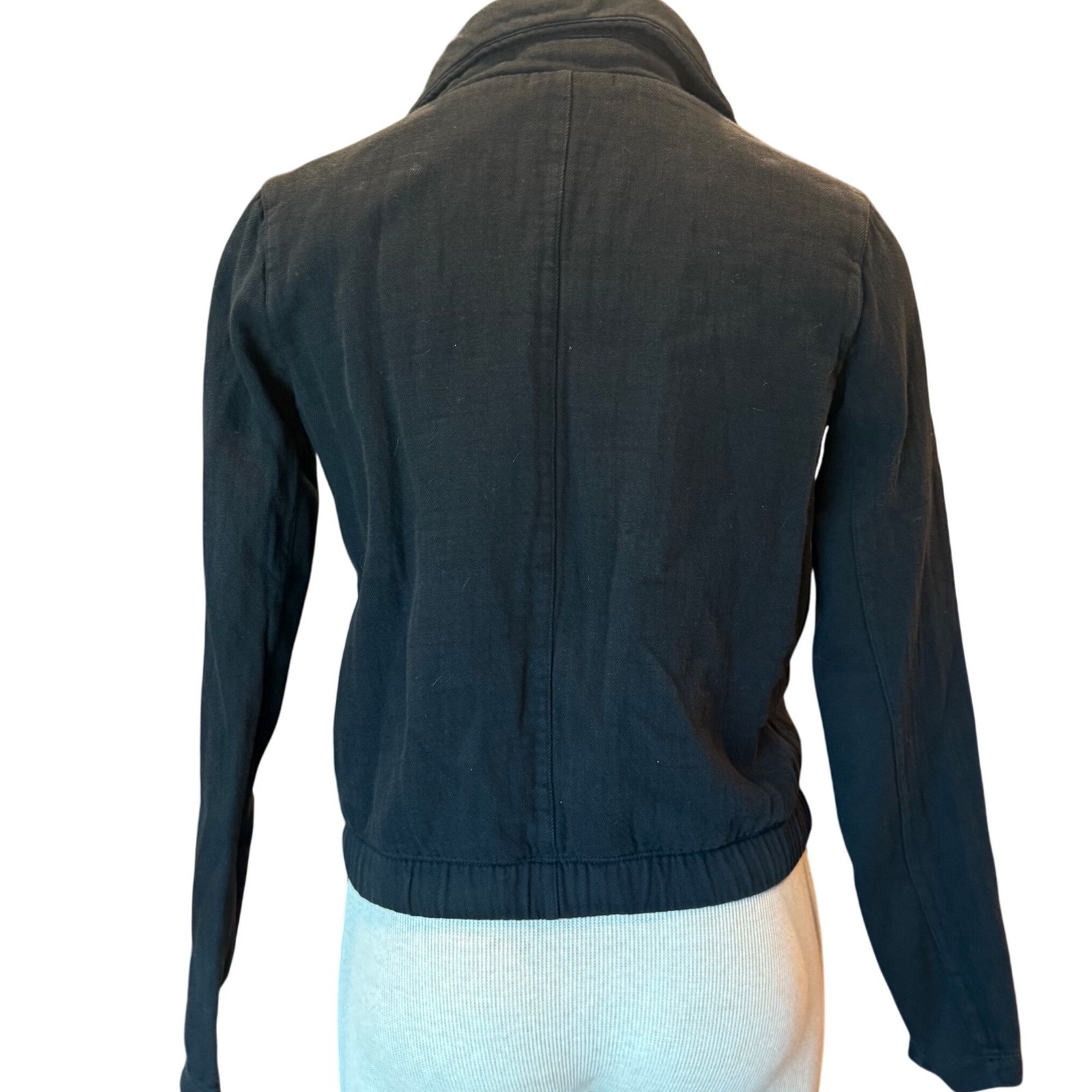 James Perse Black Cropped Button Jacket Size 2 (M… - image 2