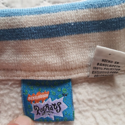 Maglione Vintage Nickelodeon Rugrats 1/4 Zip Pile 1997 Gioventù Piccolo 7/8 Bianco - Foto 3 di 7