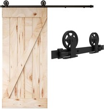 4FT-20FT Sliding Barn Door Hardware Track Single/Double Door Kit, Home/Kitchen