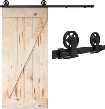 4FT-20FT Sliding Barn Door Hardware Track Single/Double Door Kit, Home/Kitchen