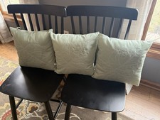 Set of 3 Sage Green Monstera Leaf Throw Pillows 14x14 Tropical Coastal Decor