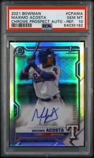 2021 Bowman MAXIMO ACOSTA #CPA-MA 1st Autograph Refractor 034/499 GemMint PSA 10