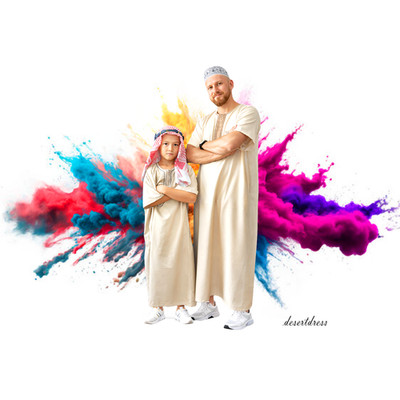 Herren Marokkanische Kurzarm Thobe Jubba Kandora Eid Ramadan Hajj Umrah Thobes