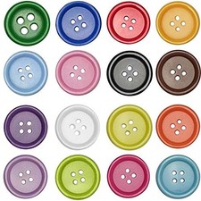 100pcs Resin Button Solid Color 4Holes Craft Clothe Sewing 1" 25mm Multicolor