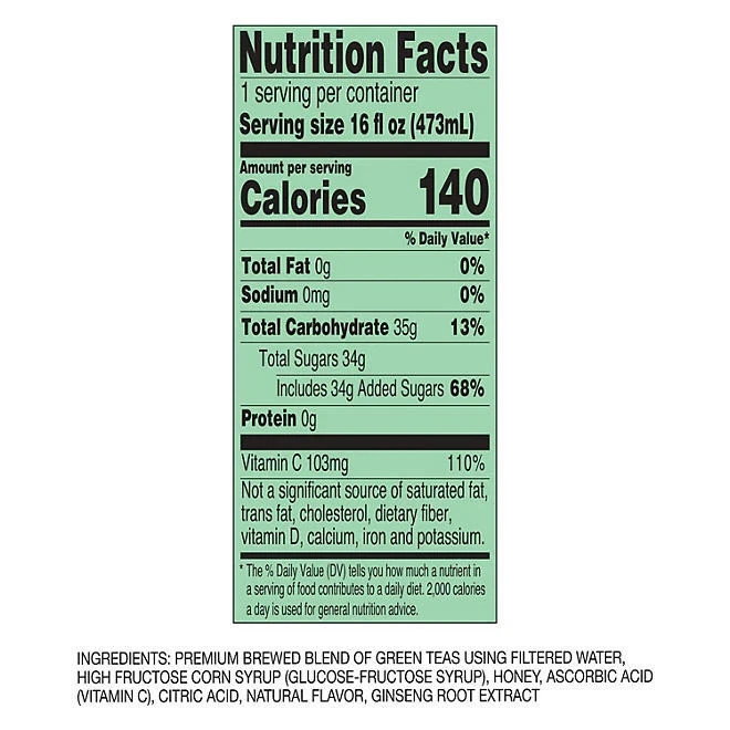 Arizona Green Tea with Ginseng and Honey 16 Oz., 24 Pk.
