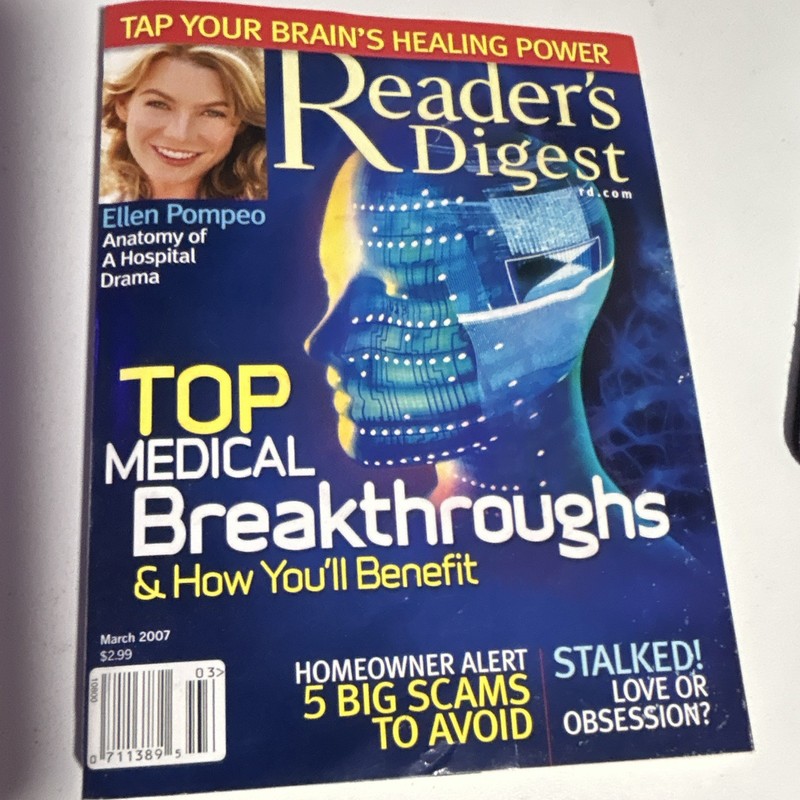 Reader's Digest March 2007 Issue "Top Medical Breakthroughs" English Pompeo