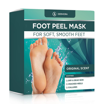 Foot Peel Mask - 2 Pack of Regular Size Skin Exfoliating Foot Masks for Dry, Cra