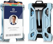 ID Badge Holder with Retractable Clip, Credit Card Holder, Keychain Wallet, Name