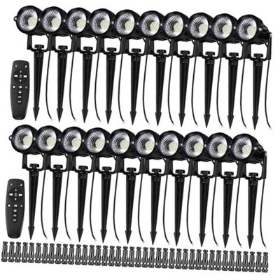 20 Pack 12W Dimmable LED Landscape Lights, IP67 Waterproof Landscape Lighting 