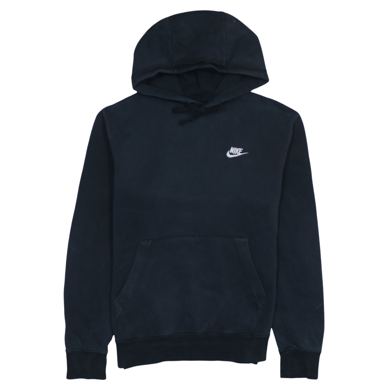Nike Mens Hoodie Black Fleece Relaxed Fit Embroidered Logo Kangaroo Pocket S
