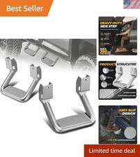 Universal 1 Inch Side Steps With Mounting Brackets - 350 Lbs Capacity - Set Of 2
