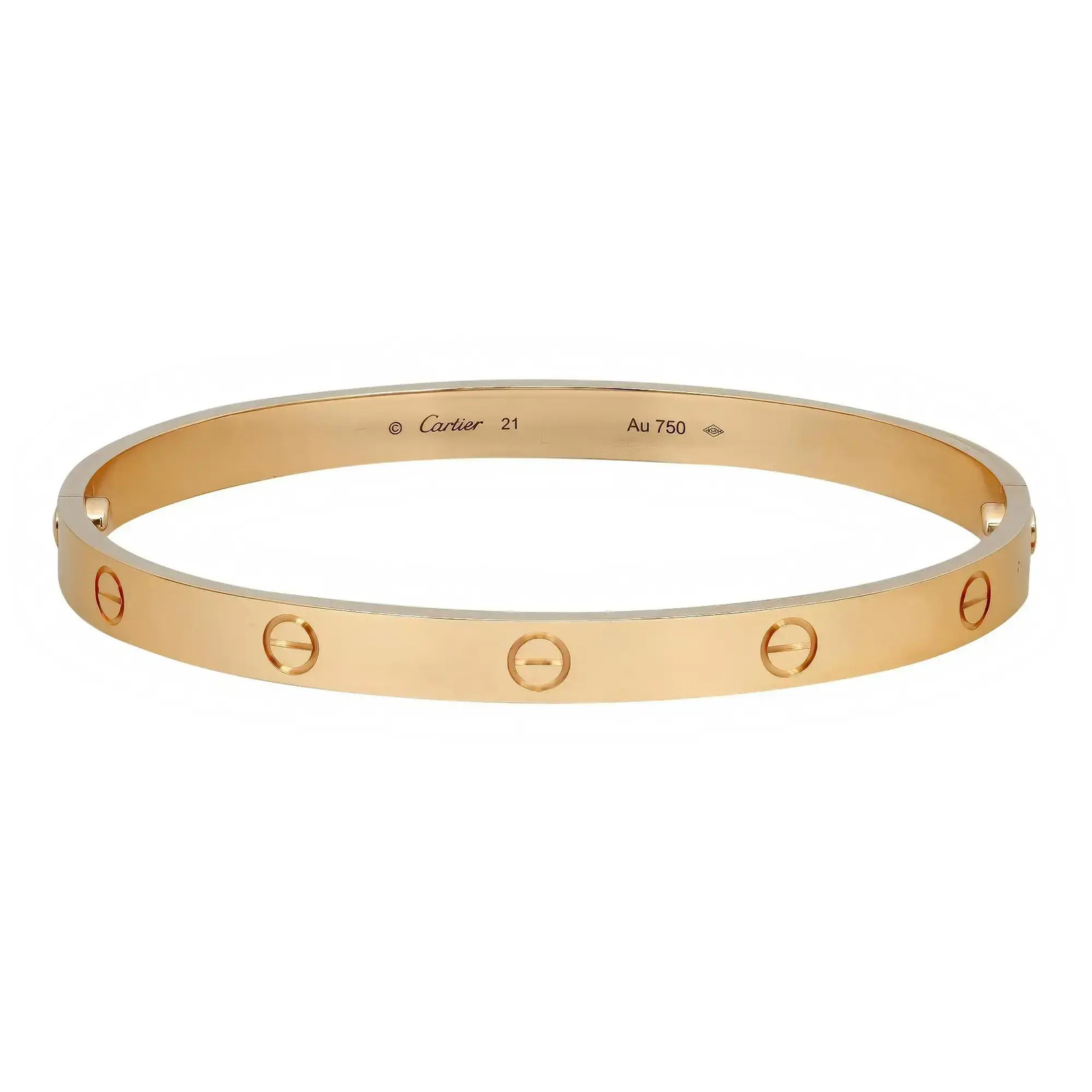 Cartier Love Unisex Bracelet 18k Yellow Gold Size 21 | eBay