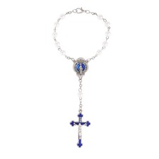 Silver Catholic Steering Wheel Rosary Charm, ...