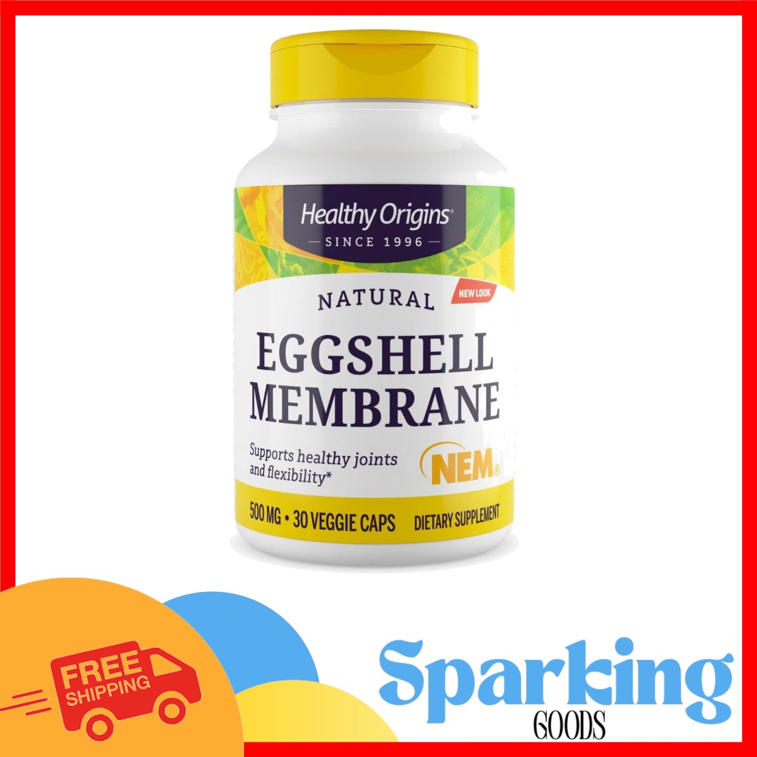 Eggshell Membrane 500 mg Joint Flexibility Support - Non-GMO, 60 Veggie Capsules