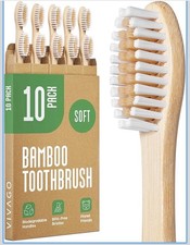 VIVAGO Bamboo Toothbrushes 10 Pack - BPA Free Soft Bristles Toothbrushes, Eco-Fr