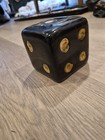 Las Vegas Black Ceramic Dice Piggy Bank Coin Bank w/ Slot "CASINO" Logo — photo 2