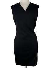 NWT Helmut Lang Moto Stretch Angle Zipper Poly-Blend Black Dress Women's Size M