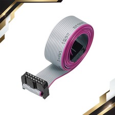 IDC Wire Flat Ribbon Cable FC/FC Connector A-type 14-Pin 2.54mm Pitch 1m L Gray