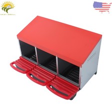 Metal 3 Hole Chicken Nesting Boxes Laying Eggs Chicken Coop Hen Nest Box