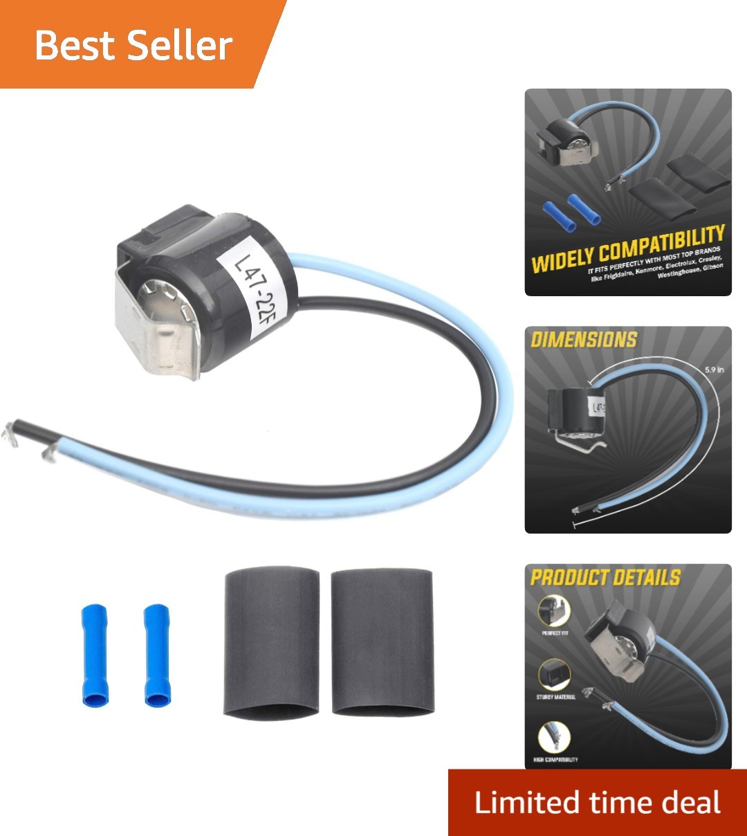 Defrost Thermostat Kit for Frigidaire Kenmore Electrolux Replaces Part AP2150145