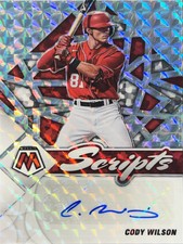 2022 Panini Mosaic Prizm Scripts Cody Wilson #SC-CW Silver