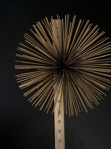 SET of 3 MCM Style VTG Gold Atomic Metal Starburst Wall Decor Sea Urchin 1960’s - Picture 8 of 12