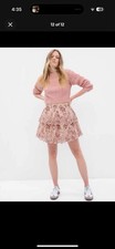 Love Shack Fancy x Gap Floral Tiered Skirt Eyelet Pink Ruffle