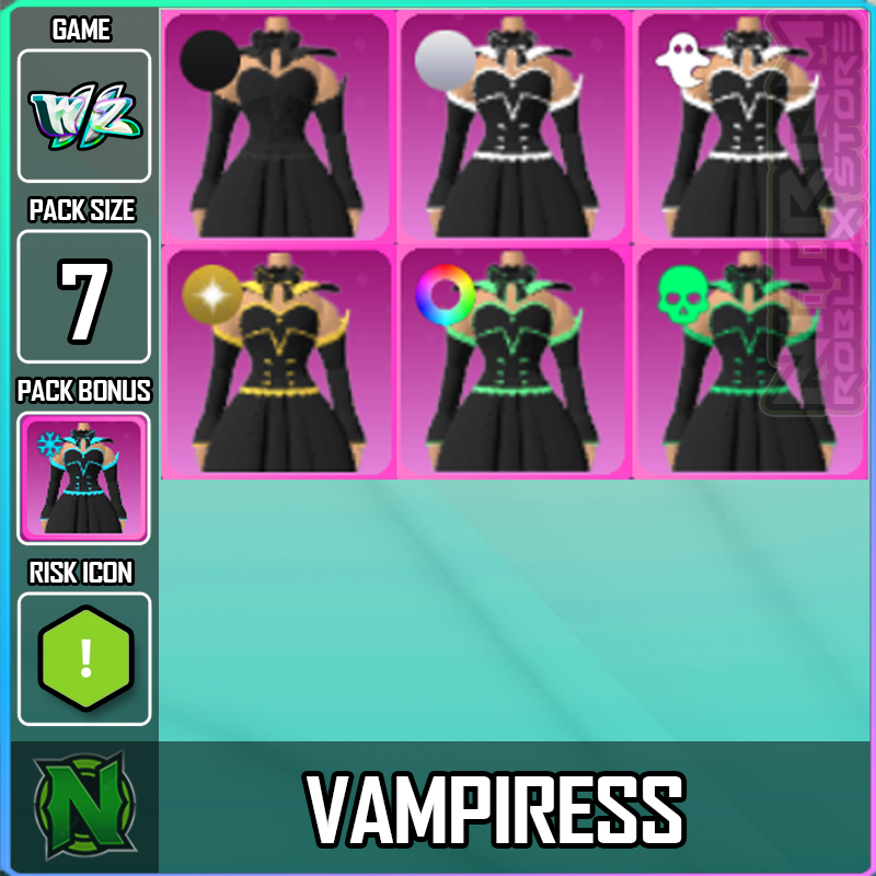 World Zero WZ - 7 PACK - VAMPIRESS COSTUME - PACK BONUS: VAMPIRESS