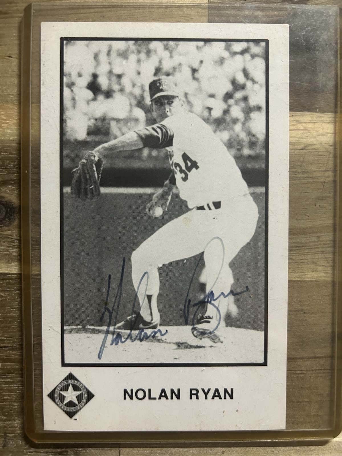 1990s Nolan Ryan black and white picture - Texas Rangers - Autographed!