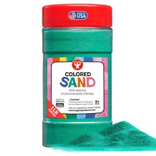 Hygloss Green Colored Sand - 1 lb Bottle, Fine Sensory Craft Sand for Kids Arts