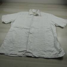 Dos Carolinas Shirt Mens Extra Large White Pleated Guayabera Button Up USA Made