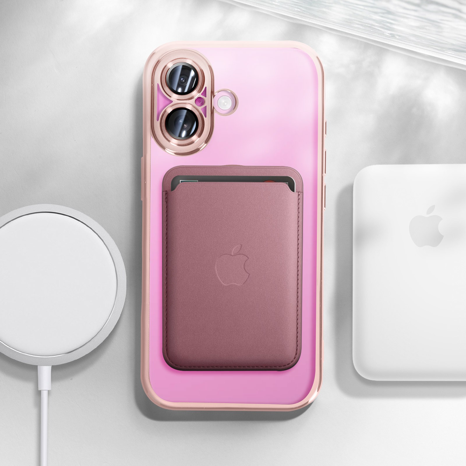 Coque silicone pour iPhone 16 Plus transparente抗摔 et contour métallisé