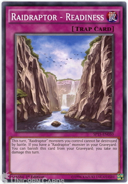 SP15-EN050 Raidraptor - Readiness :: Shatterfoil Rare 1st Edition Mint YuGiOh Ca
