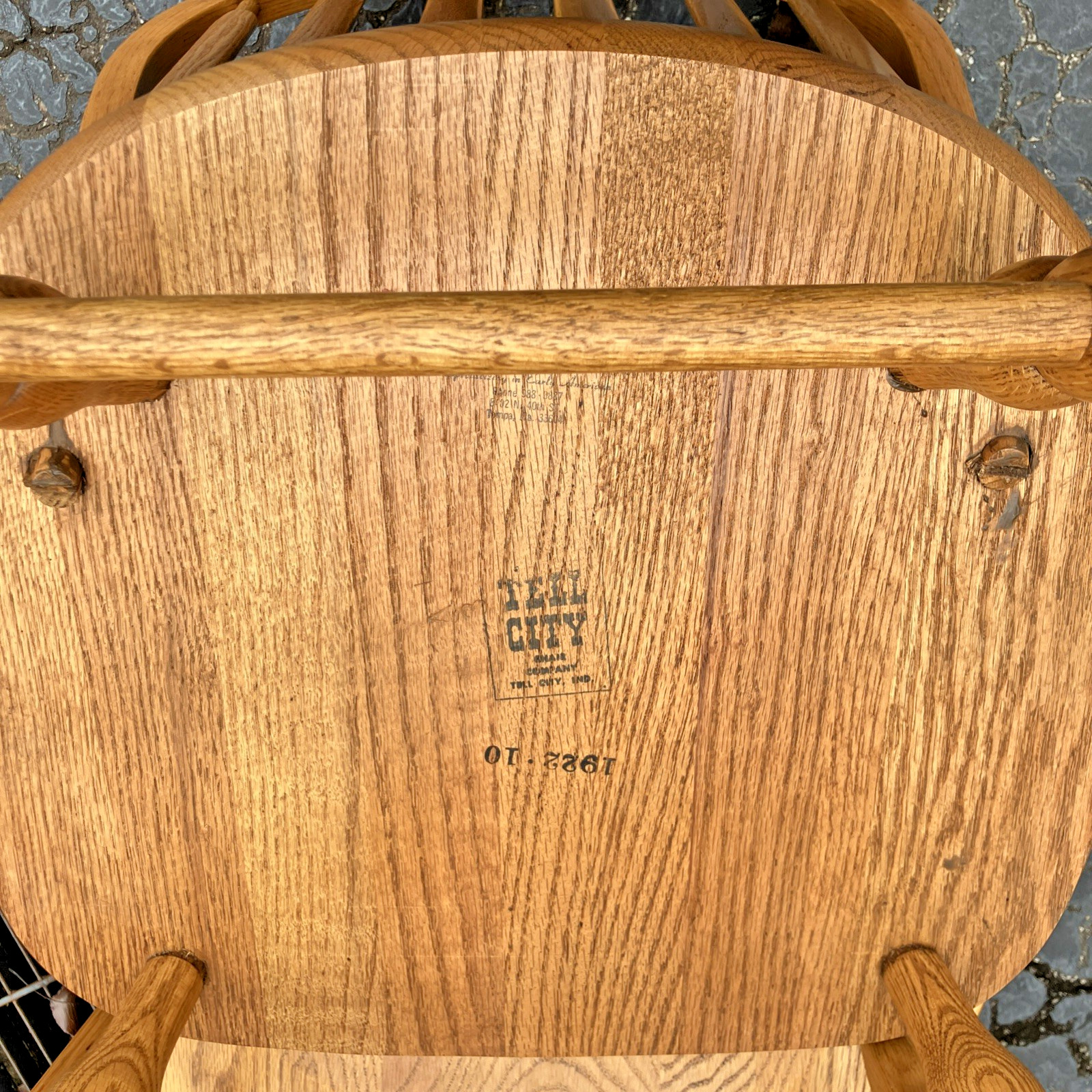 Vintage Tell City Oak Dining Room Set of Two Chairs Windsor Spindle Back