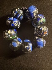 9 Glass Beads - Millefiori Handmade beads 18mm round B1426