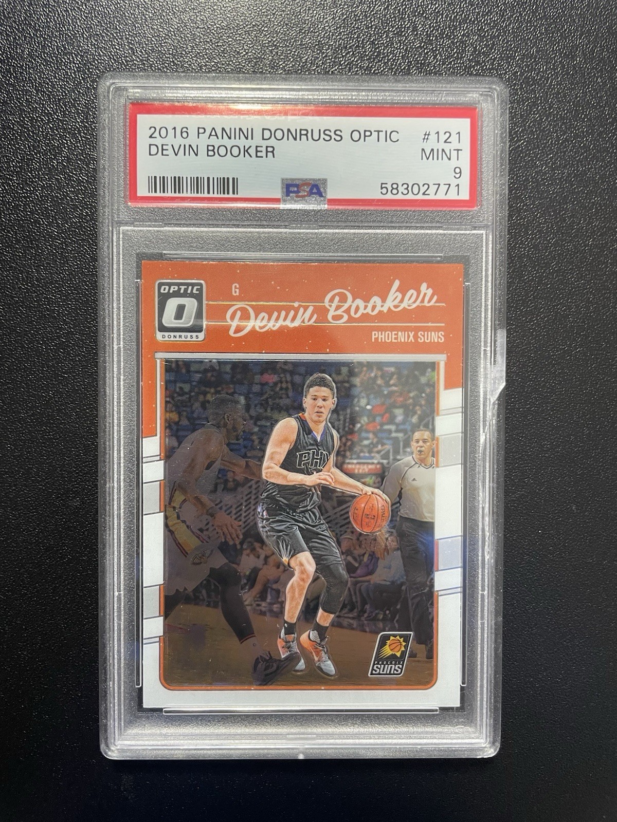 2016 Panini Donruss Optic Devin Booker #121 PSA 9 Mint Phoenix Suns SMALL CRACK